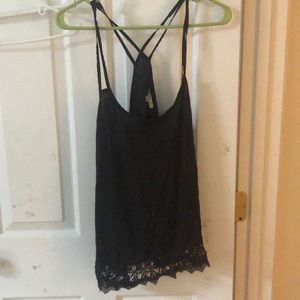 Lace bottom razor back tank